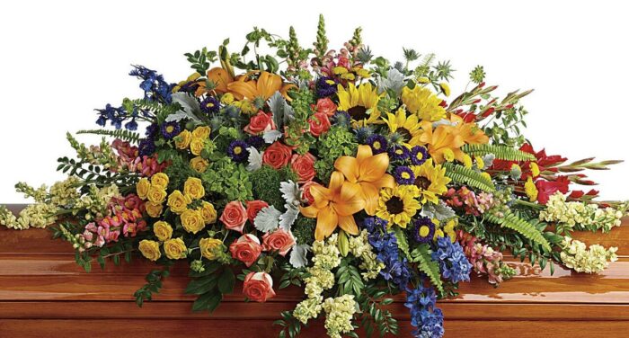 Colorful Reflections Casket Flowers