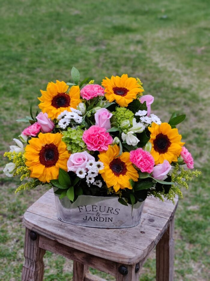 Pop of Pink Flower & Garden Tin